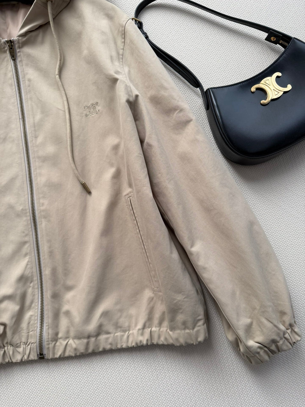 Celine 26ss Khaki Hooded Trench Coat in Cotton