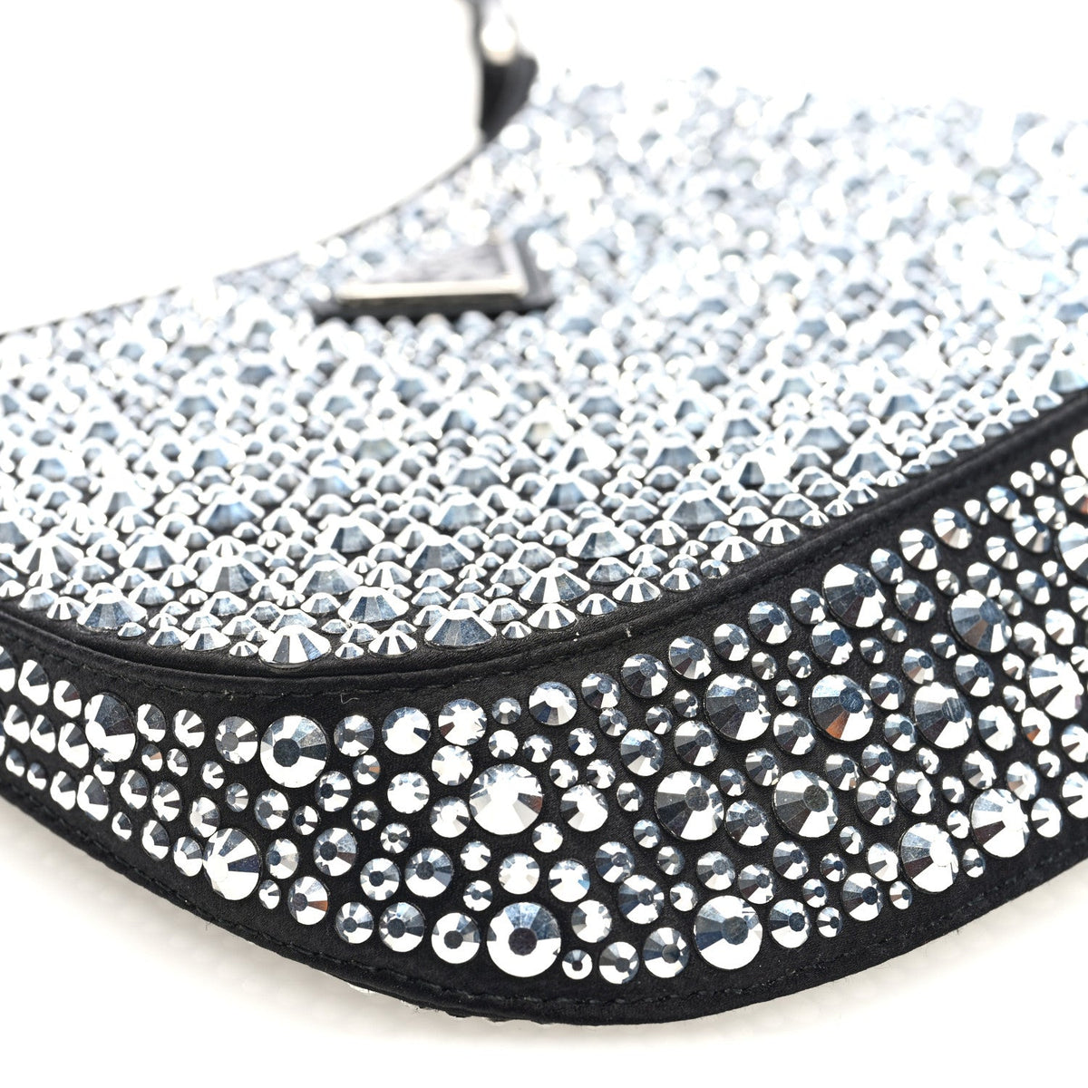 Satin Crystal Cleo Adjustable Strap Shoulder Bag Metal