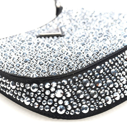 Satin Crystal Cleo Adjustable Strap Shoulder Bag Metal