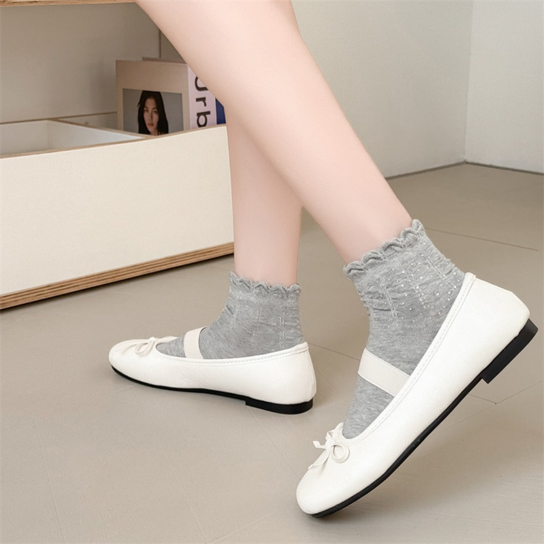 Rufia - Bubble Trim Solid Low-Cut Socks
