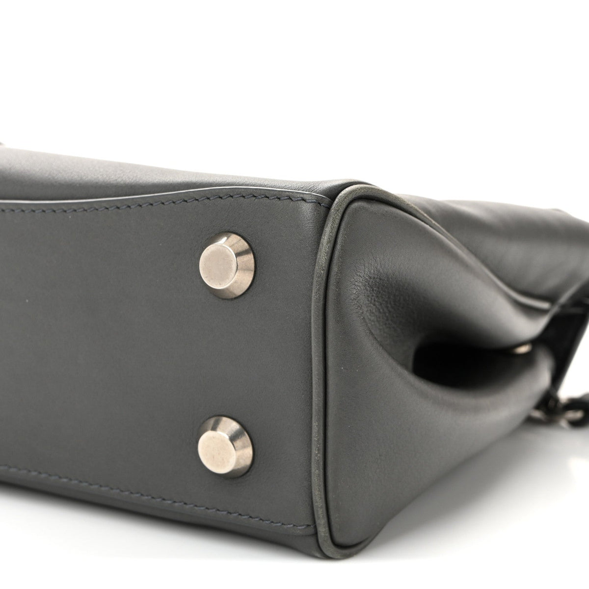 Natural Smooth Calfskin Mini Rodeo Top Handle Handbag Grey