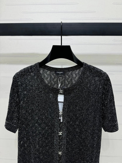 CHANEL SHORT-SLEEVE SEQUINNED KNIT CARDIGAN 269407