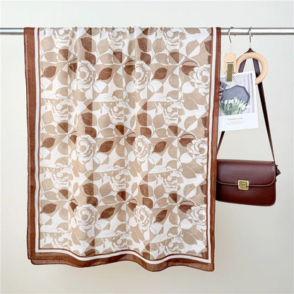 Thin Printed Long Silk Scarf