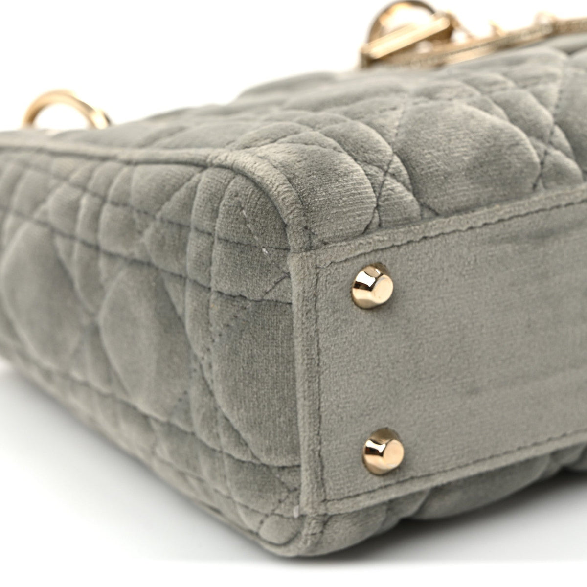 Velvet Mini Lady Dior Gray