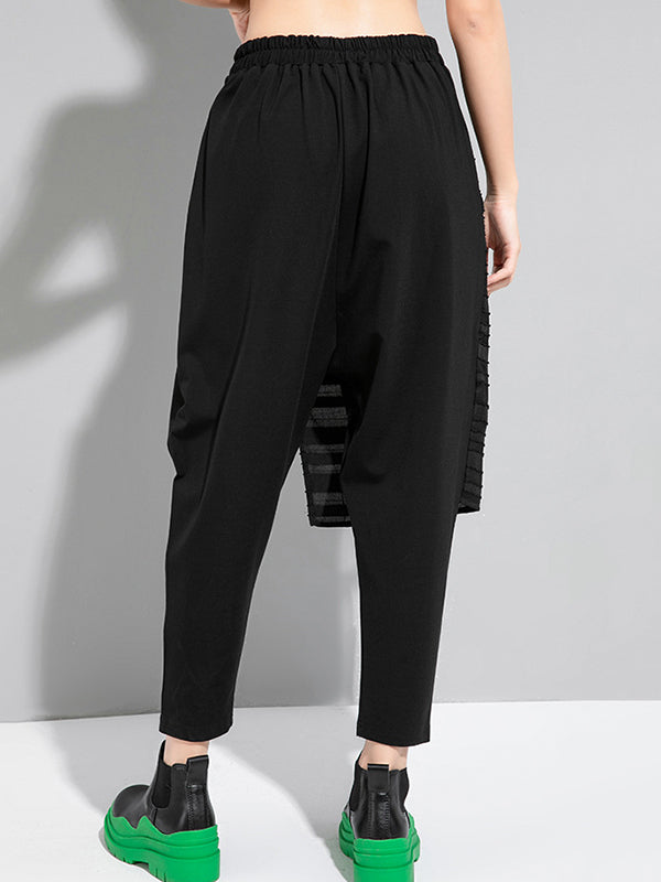 Original Stylish False Two Irregular Solid Color Harem Pants