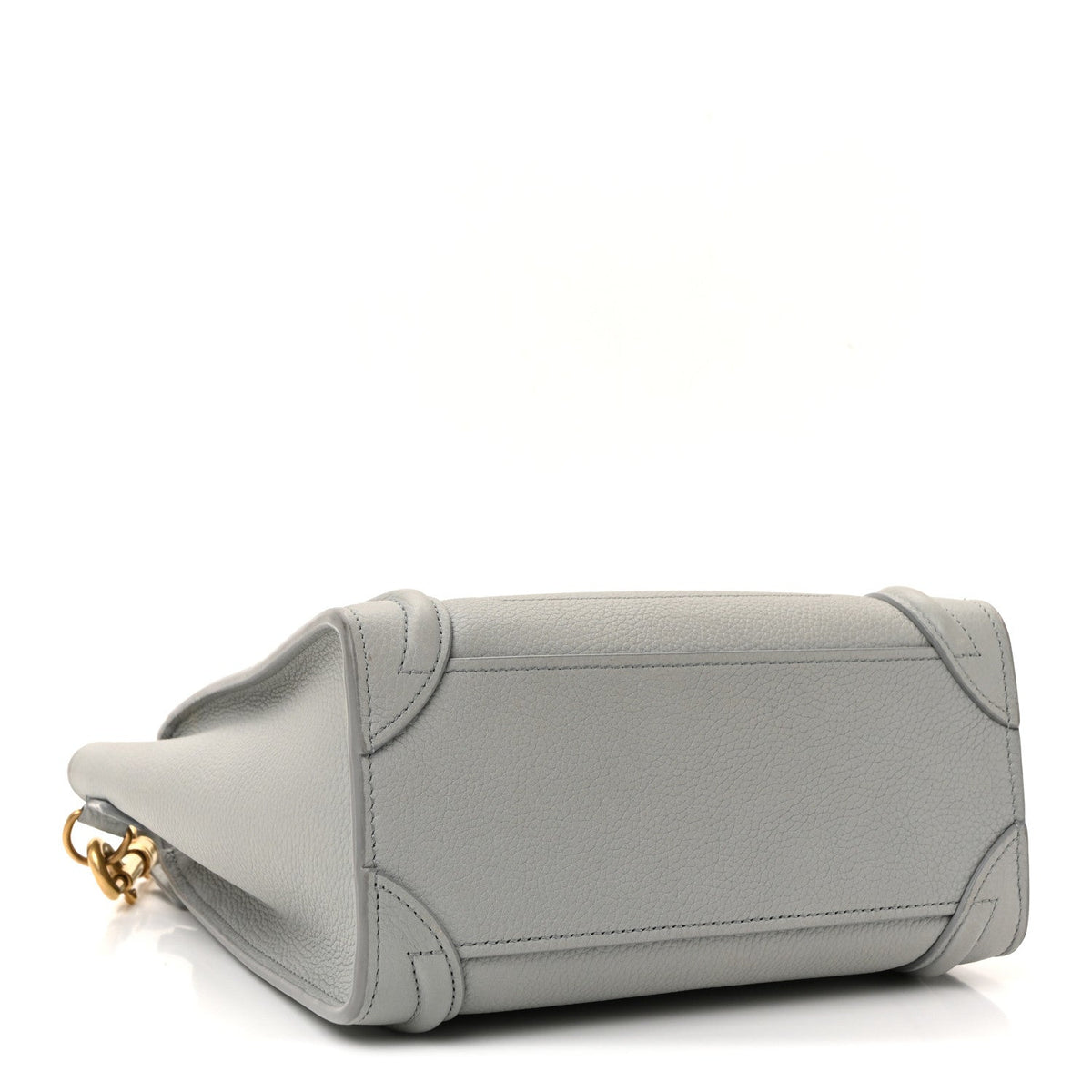 Drummed Calfskin Nano Luggage Pearl Blue