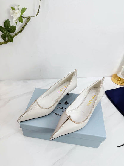 PRA 26SS Pump 55 Ivory Beige Cowhide 592415