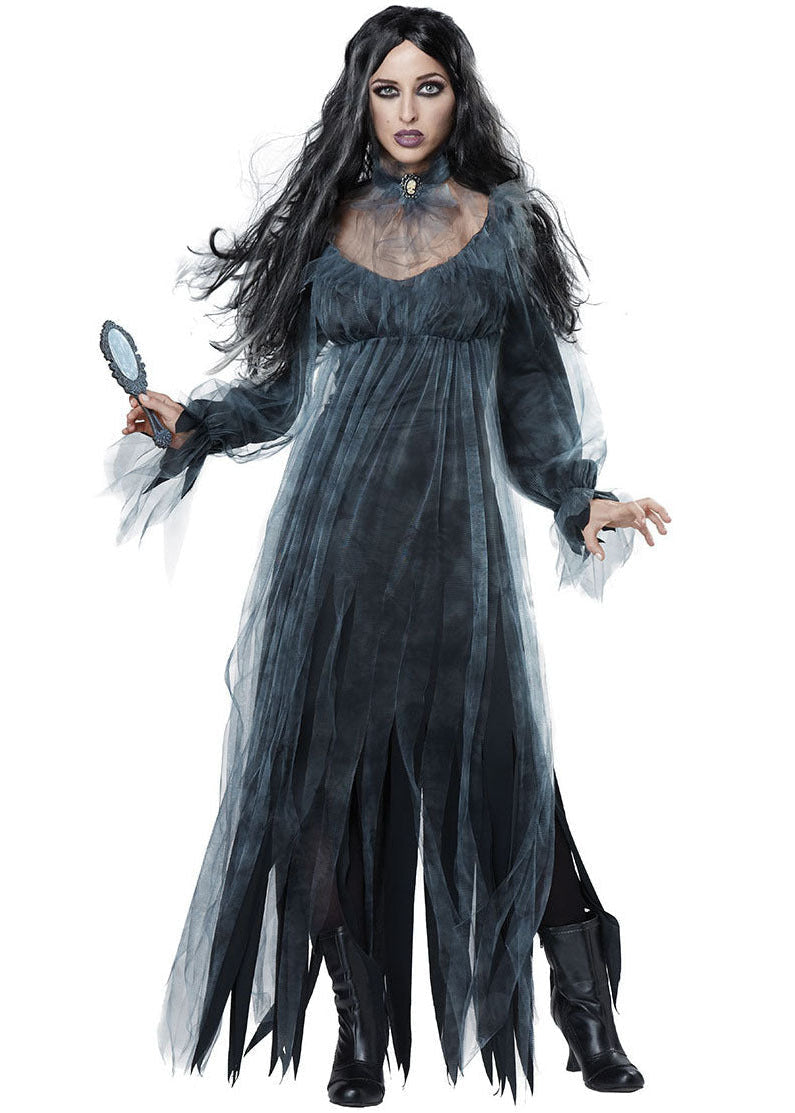 Haunted Wedding Dress Gray Sheer Fabric