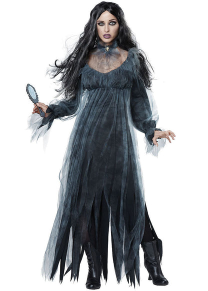 Haunted Wedding Dress Gray Sheer Fabric