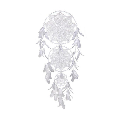 Handmade White Feather Boho Dream Catchers Wall Hanging Ornament