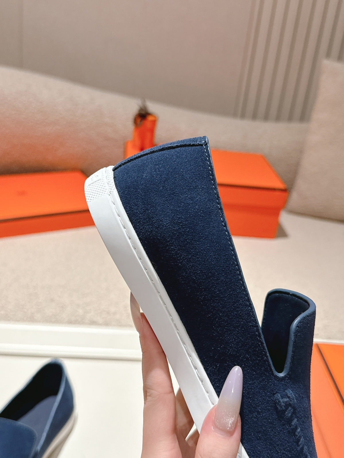 HM Julien Loafer Navy Blue Suede 577428