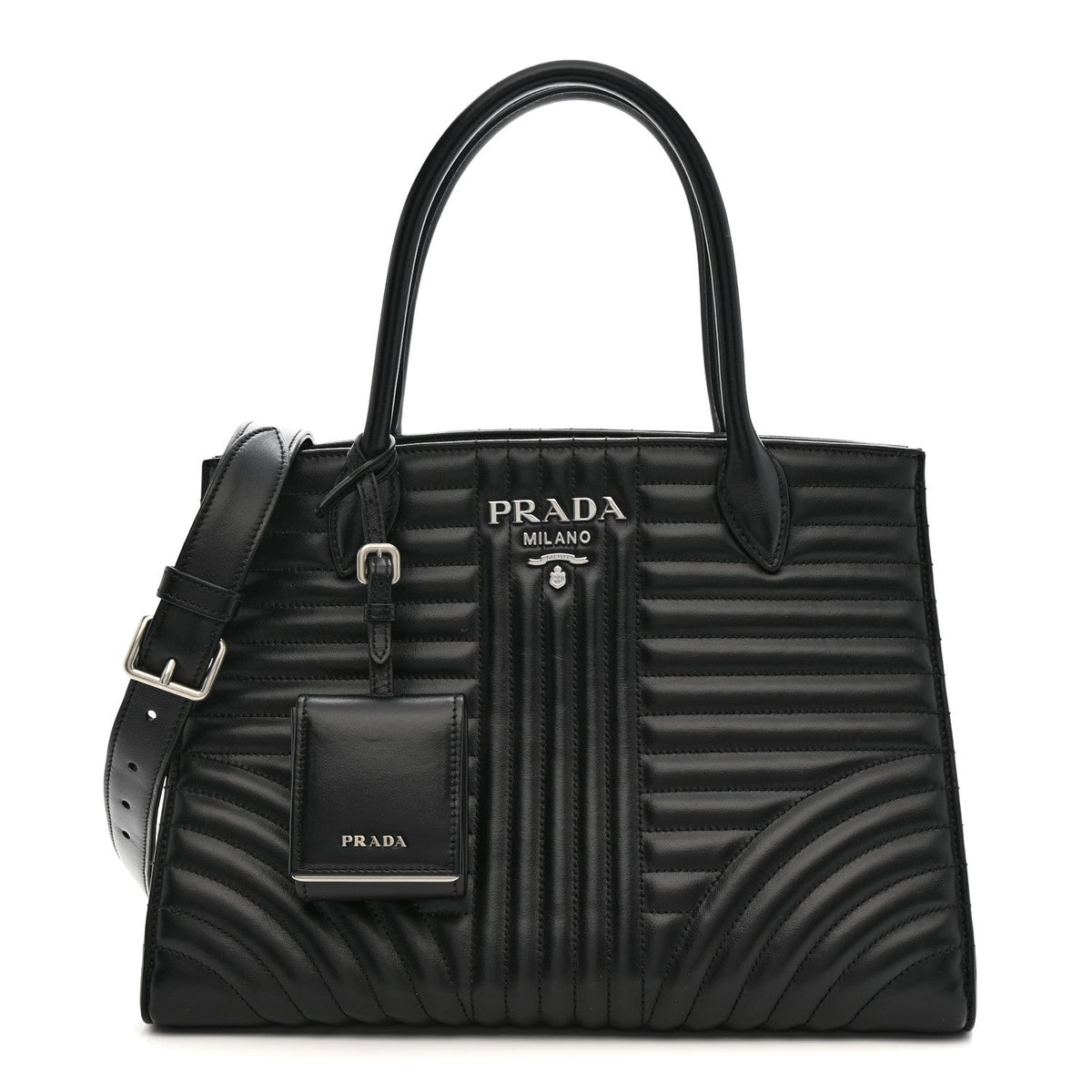 Soft Calfskin Impunture Diagramme Tote Black