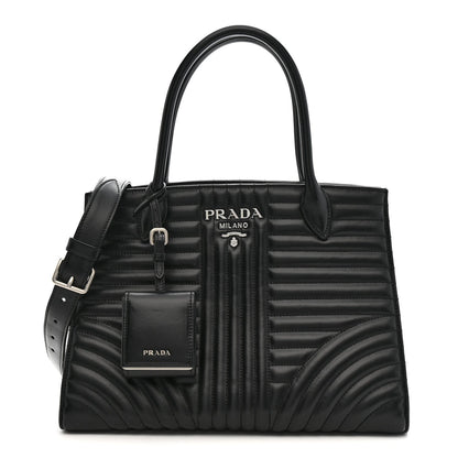 Soft Calfskin Impunture Diagramme Tote Black