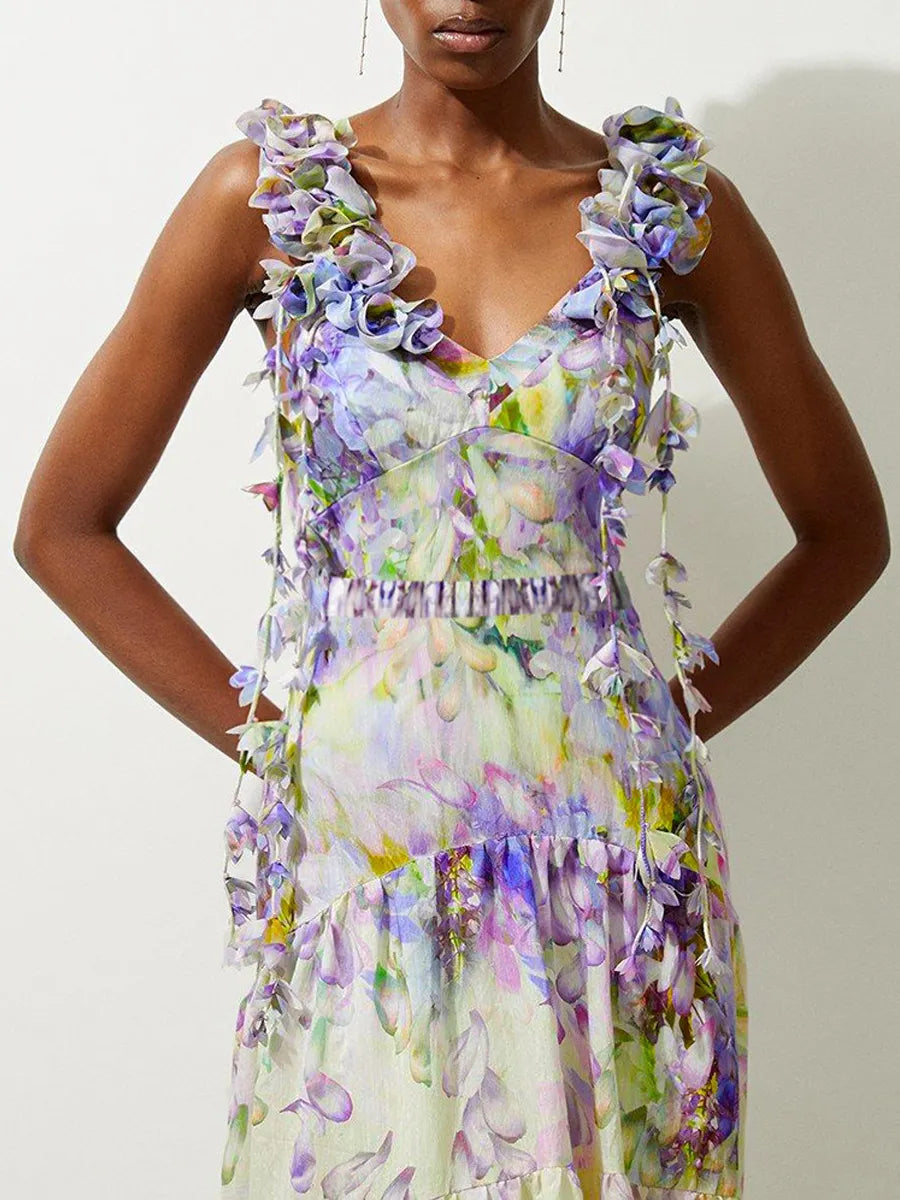 Talia Floral Tie-Up Swimsuit Set