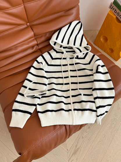 CD 25 Set White Black Stripes Cotton