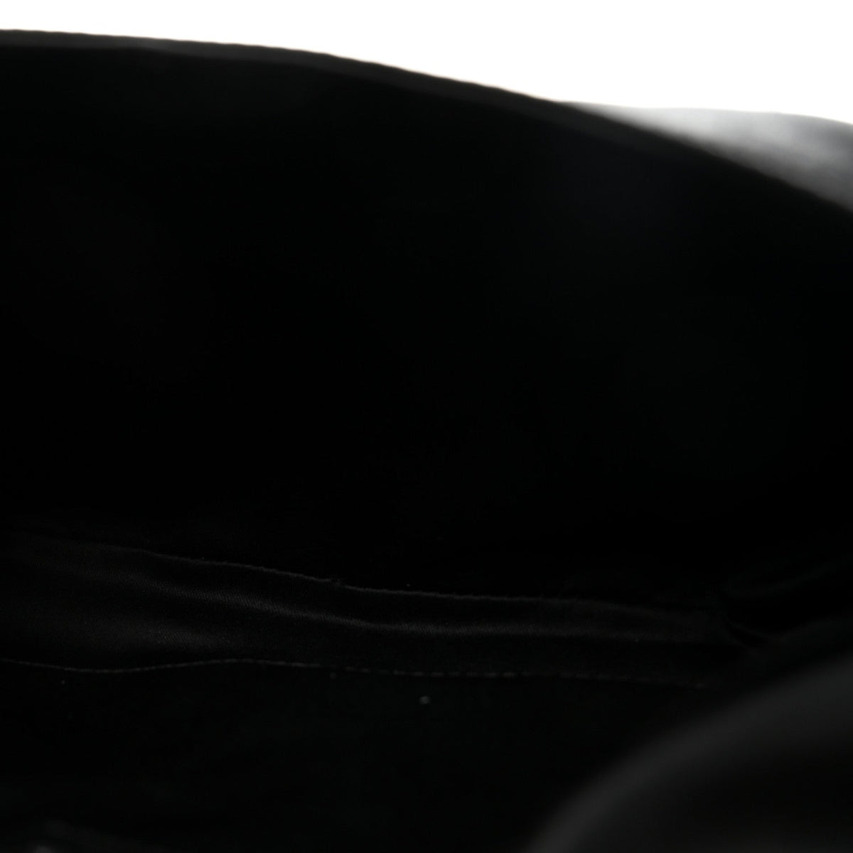 Satin Quilted Half Moon Clutch  Black