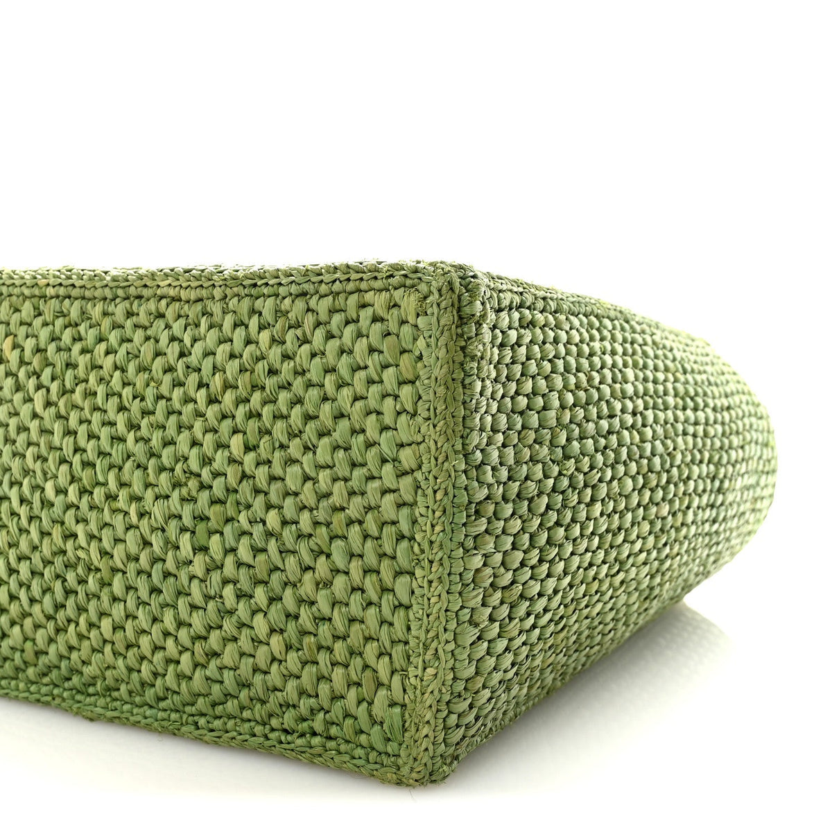 X PAULA'S IBIZA Raffia Font Tote Green