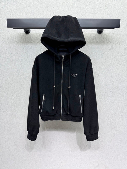 Prada Set Hooded Black Fleece 340651