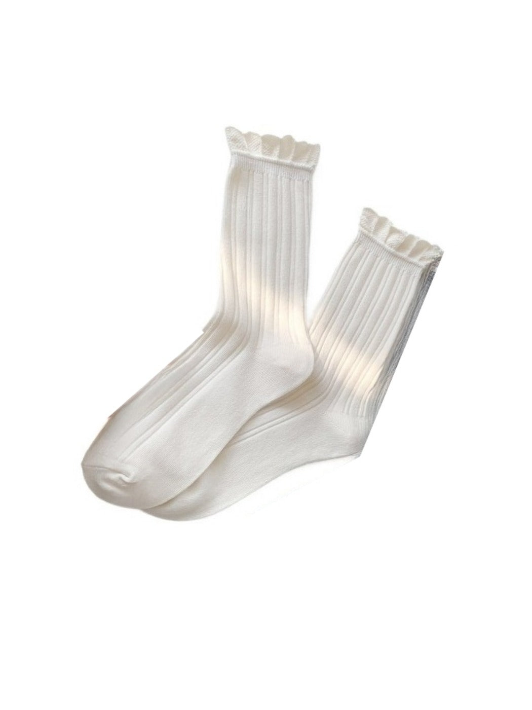 Rufia - Simple Pure Trim Mid-Calf Capsule Socks for Women