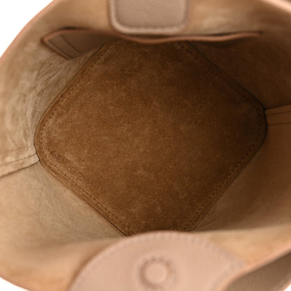 Soft Grained Calfskin Mini Pebble Bucket Bag Oak
