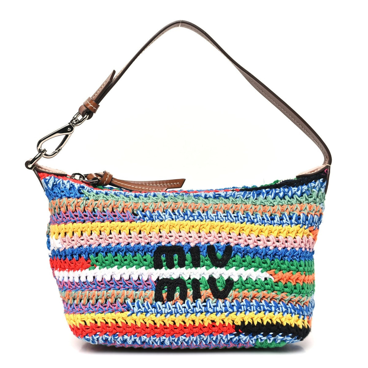Fabric Crochet Pouch Multicolor