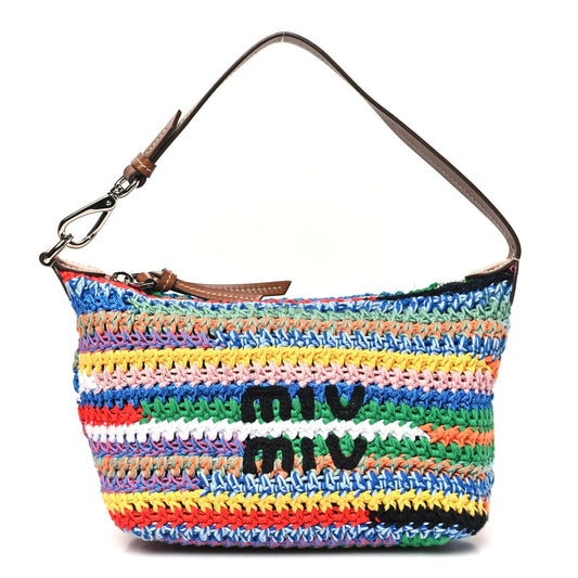 Fabric Crochet Pouch Multicolor