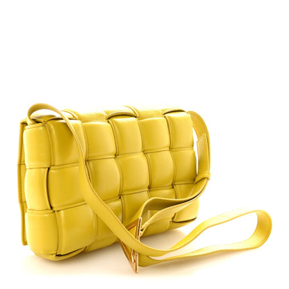 Nappa Maxi Intreccio Padded Cassette Crossbody Bag Buttercup