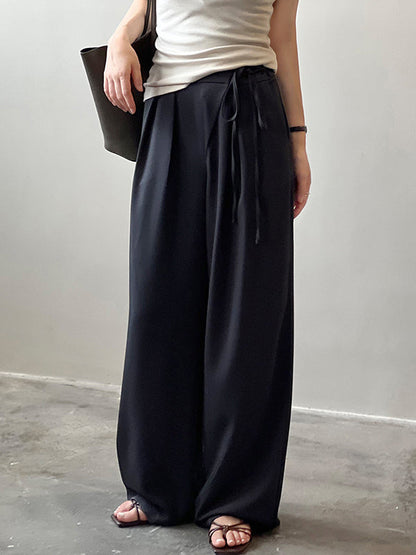 Urban Wide Leg Bandage Solid Color Pants