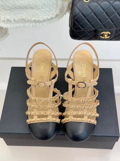 Cruise 25/26 Slingbacks 90mm Black Beige Lambskin