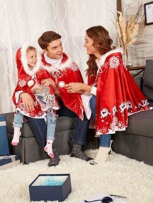 Little Red Riding Christmas Costume Parent-Child Wear Hood Shawl