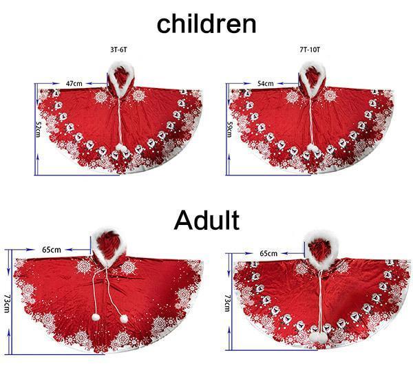 Little Red Riding Christmas Costume Parent-Child Wear Hood Shawl