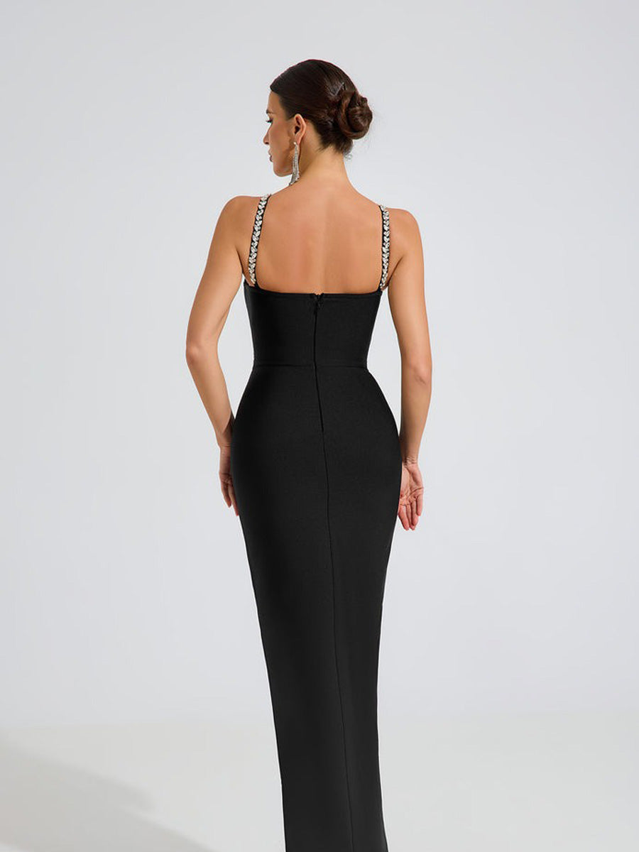 Floriana Crystal Bodycon Maxi Dress