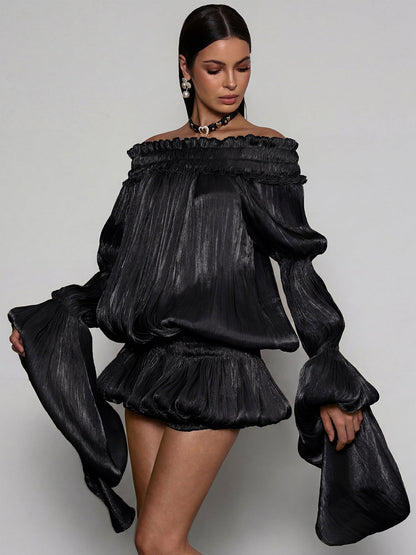 Karina Off Shoulder Ruched Dress Set