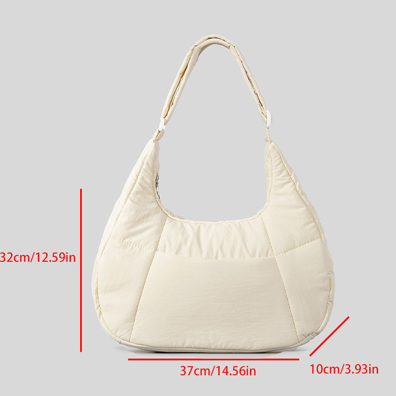 Casual Puffer Crescent Shoulder Crossbody Bag