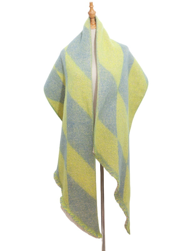 Fringed Keep Warm Plaid Shawl&Scarf