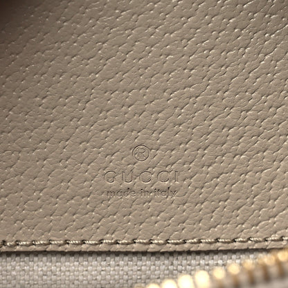 GG Supreme Monogram Textured Dollar Calfskin Web Mini Ophidia Top Handle Bowler Bag Beige Mystic White Oatmeal