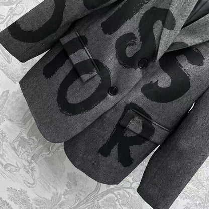 Dior 2025 Miss Dior Blazer Jacket Gray Black Cotton