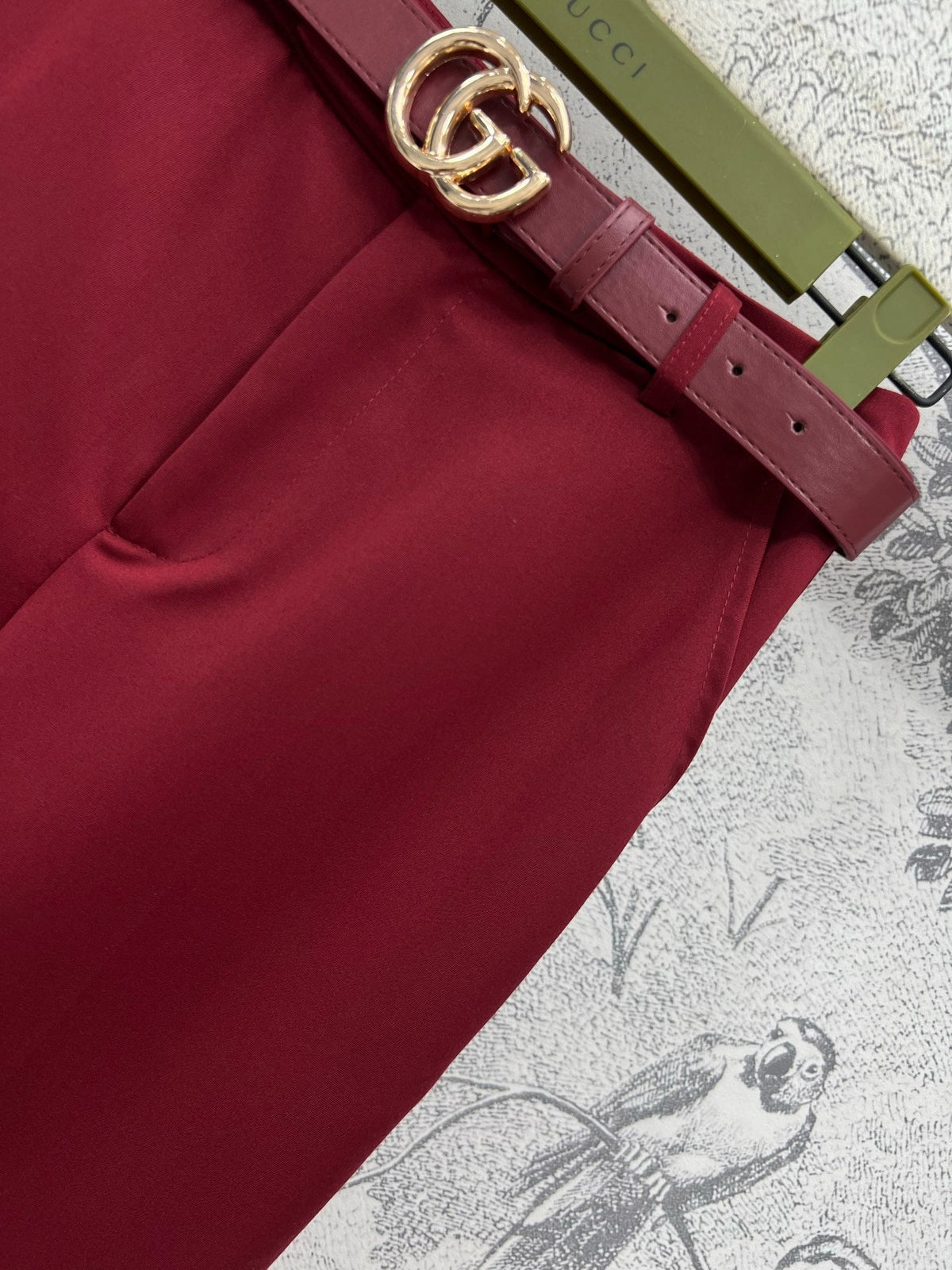 Gucci 25 Suit Pant Burgundy Polyester Fiber