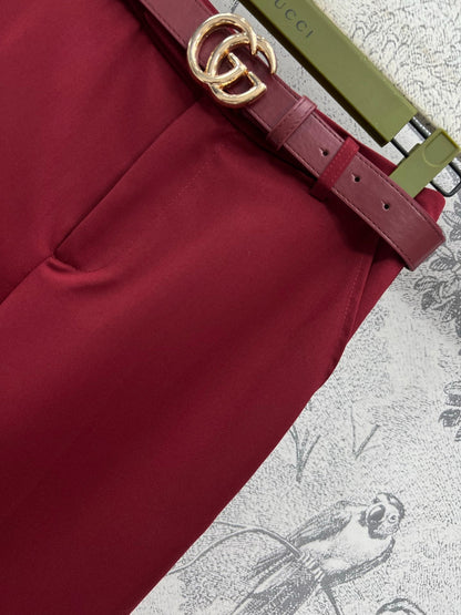Gucci 25 Suit Pant Burgundy Polyester Fiber