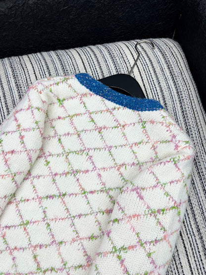 CC 2025 Cardigan Off-white Blue Wool 325889