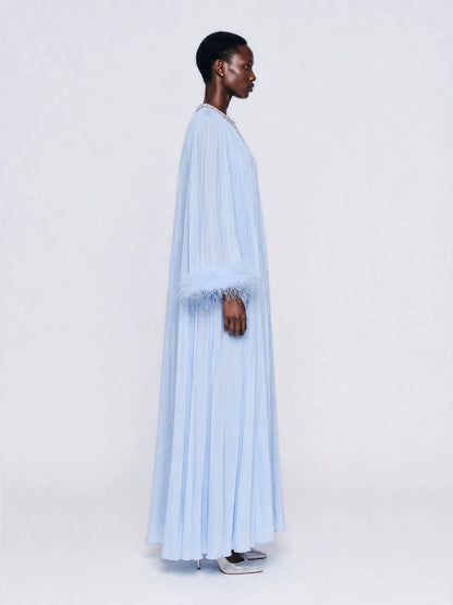 Brielle Rhinestone Embellished Pleated Maxi Dress