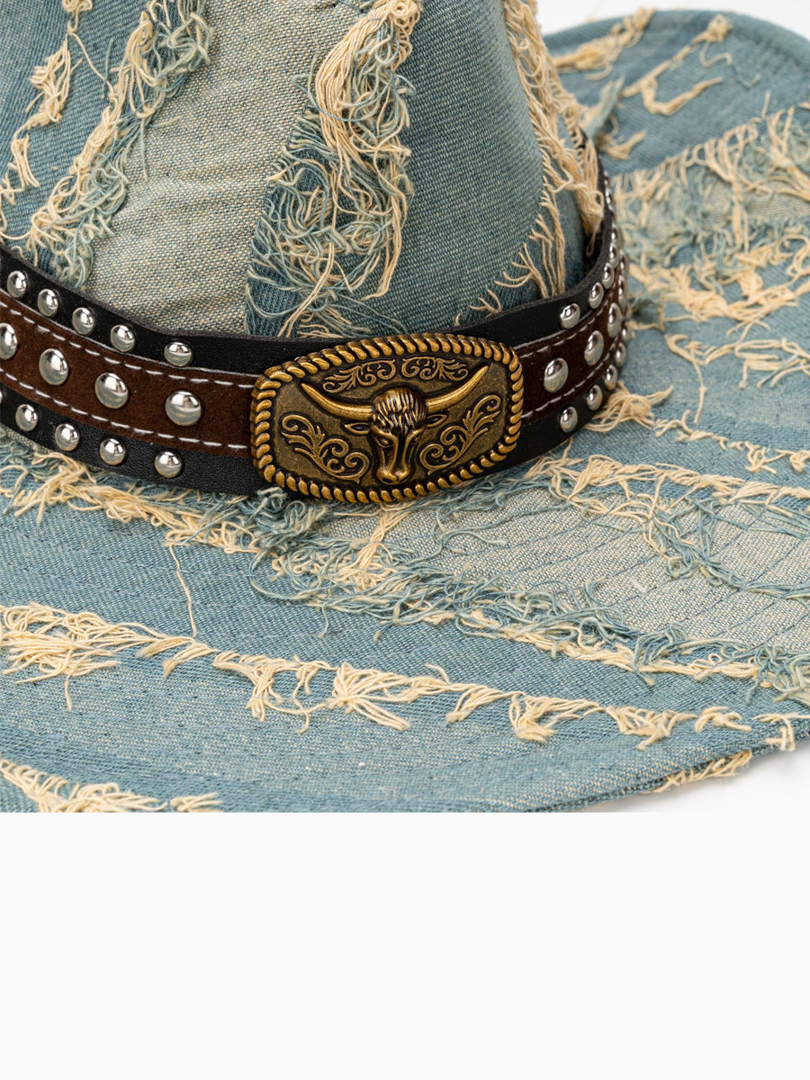 Malia Distressed Denim Bucket Hat