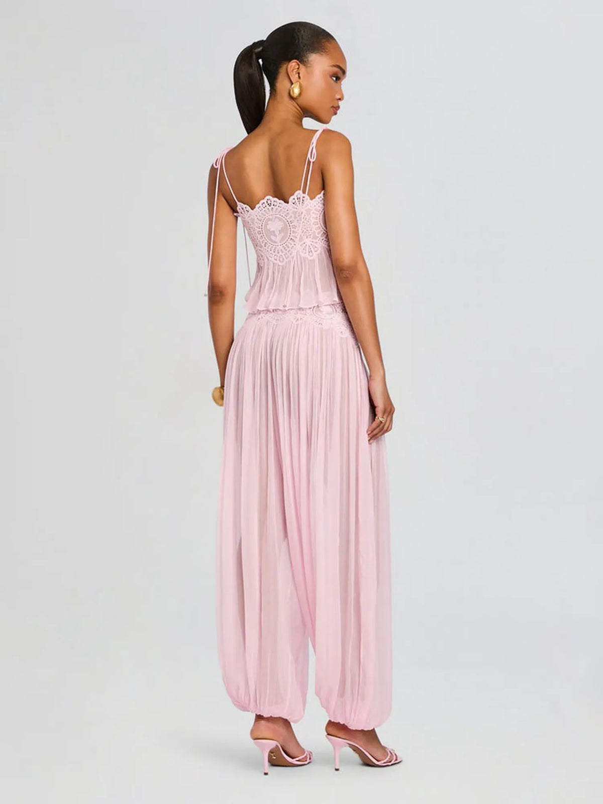 Cerys Lace Trim Ruched Top & Trouser Set