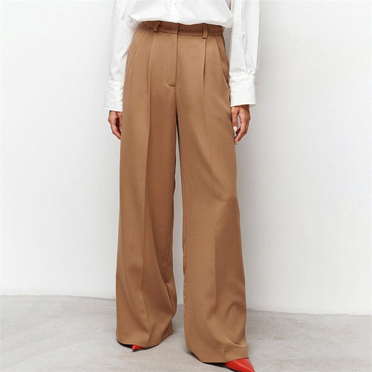 Relaxed Fit High Waist Wide Leg Palazzo Pants