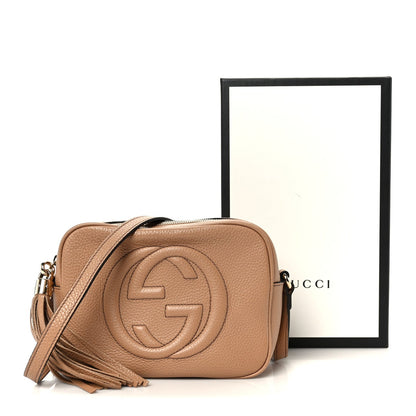 Pebbled Calfskin Small Soho Disco Bag Camelia