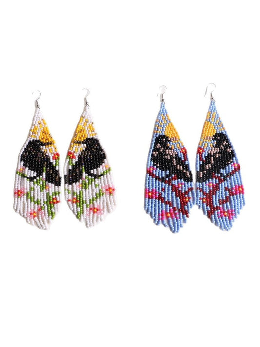 Earwish - Boho Beaded Tassel Earrings - Colorful &amp; Unique