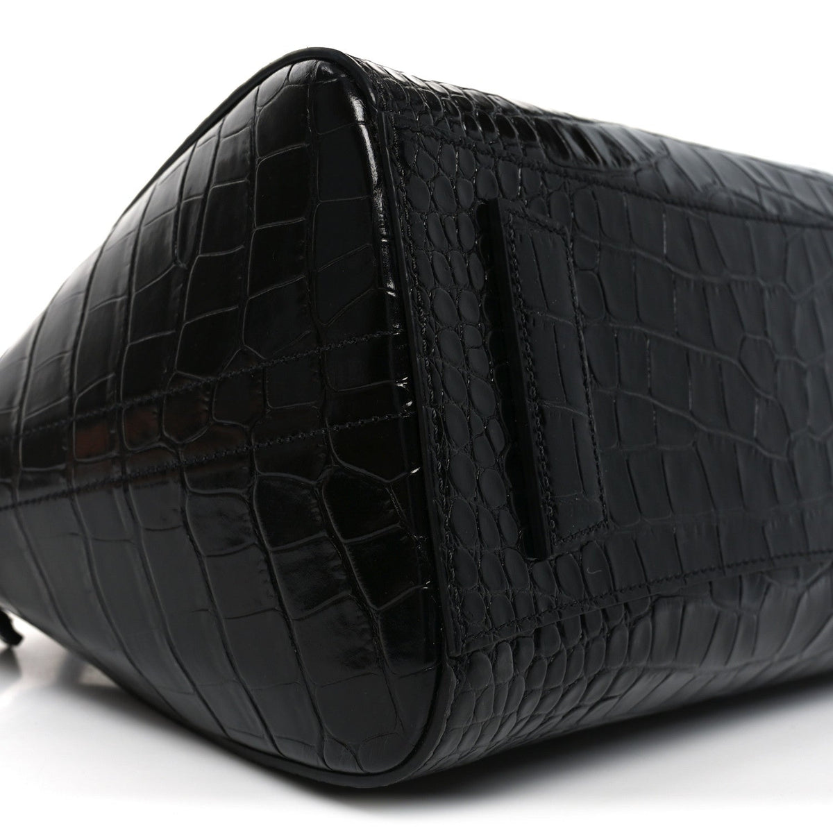 Calfskin Crocodile Embossed Small Antigona Black
