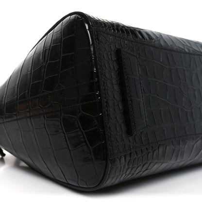 Calfskin Crocodile Embossed Small Antigona Black