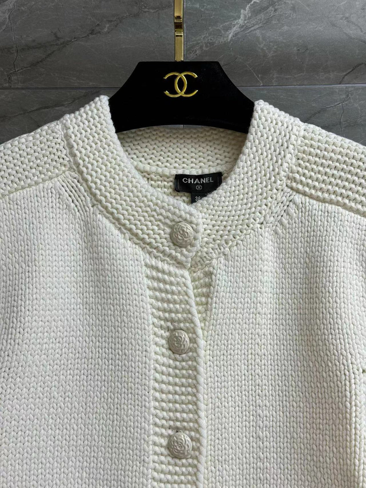 CC 25 White Cardigan Jacket Cotton