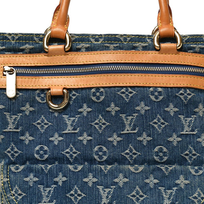 Monogram Denim Sac Plat Blue